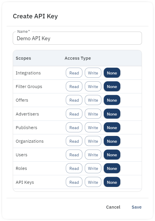 custom api key