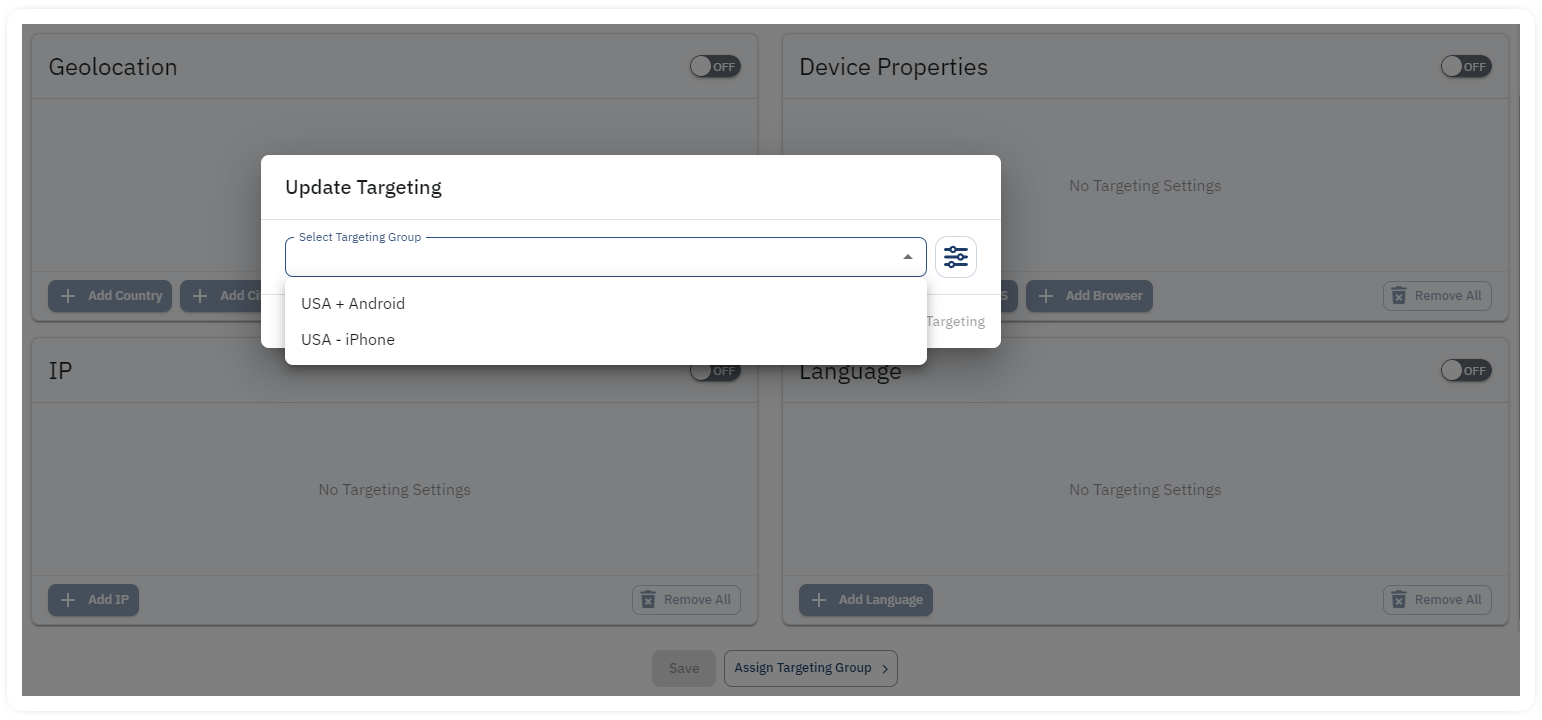 device type targeting