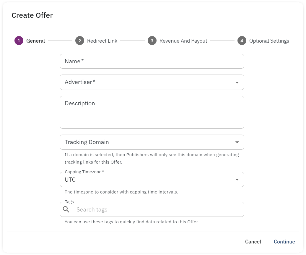 offer setup