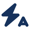 a blue lightning bolt and a black background