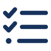a checklist with blue ticks