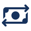 a blue rectangle with arrows