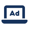 a blue and black logo