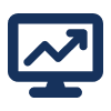 a blue and black computer screen with a graph