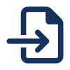 a blue arrow in a square with a black background