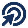 a blue arrow pointing to a circle