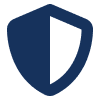 a blue shield with a black background
